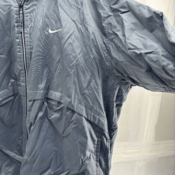 NIKE MEN SIZE XL DARK GRAY FULL ZIP FLEECE LINED GRAY PARKA JACKET HOODED Y2K - Picture 3 of 8